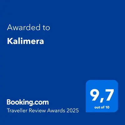 a blue phone screen with the text awarded to kleinner at Kalimera in Capaci