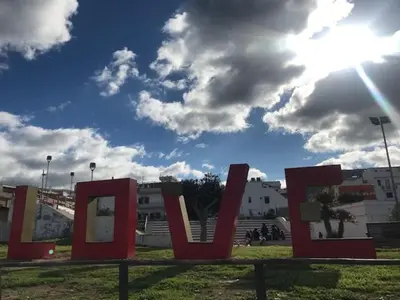 a large sign with the word love in a park at NONNA MARIA Apt 1 or Apt 2 in Terrasini
