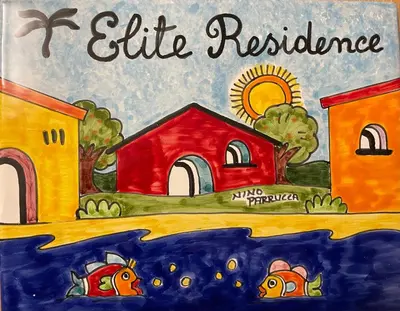 a painting of a city with a life residence at Elite Residence Mondello in Mondello