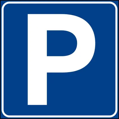 a blue and white parking sign with a letter p at Arricàmpati Airport Rooms in Villa & RENT CAR in Carini