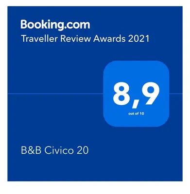 a screenshot of a cell phone with a travel review avatar at Civico 20 in Palermo