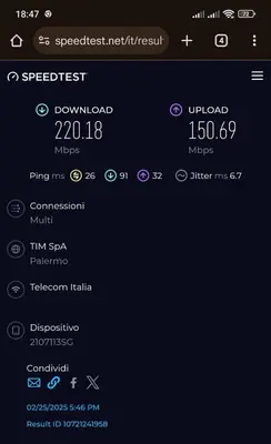 a screenshot of a cell phone screen with the speed limit at Case Vacanze Mare Nostrum - Villas in front of the Beach with Pool in Campofelice di Roccella