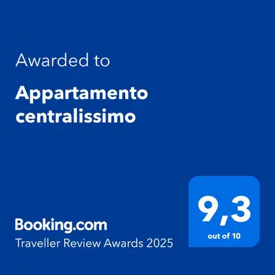 a blue phone screen with the text awarded to centralism at Appartamento centralissimo in Castellammare del Golfo