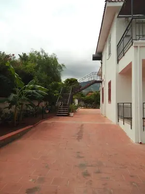 a brick road with a staircase in a building at Appartamento a Mondello in Mondello