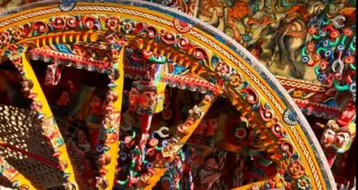 a close up of a colorful carousel at Franco-Home in Palermo