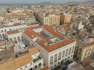 an aerial view of a city with buildings at Paccamora by Maravigghia Palermo in Palermo