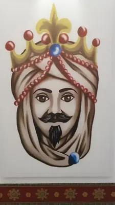 a painting of a queen wearing a crown at Alba central City in Palermo