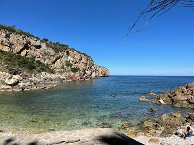 a view of the ocean from a rocky beach at Deliziosa Villa a 500 metri dal mare con Piscina in Terrasini