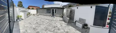 a view of a courtyard of a house at LA CASA DELLE FATE-Area Marina Protetta in Isola delle Femmine