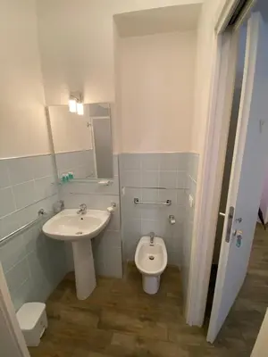 a bathroom with a sink and a toilet at BONORUM De Spuches in Palermo