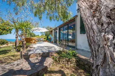 a house with a view of the ocean at Villa Panorama in Cefalù