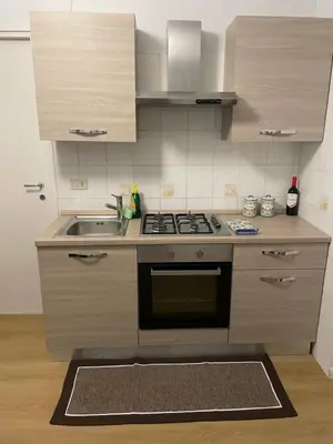 a small kitchen with a stove and a sink at Sofi apartment in Palermo