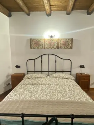 a bedroom with a bed with a metal frame at Cathedral Sweet home in Palermo