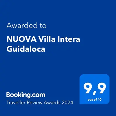 a screenshot of a cell phone with the text awarded to nuva villa at NUOVA Villa Intera Guidaloca in Scopello