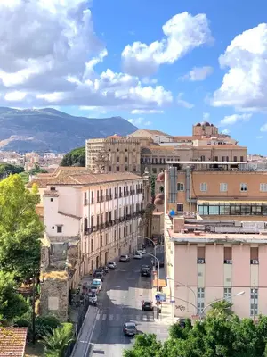 an aerial view of a city with buildings at Sostegno d'amore in Palermo
