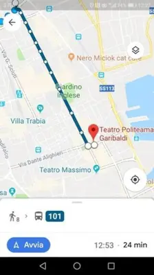 a screenshot of a cell phone with a map at Large Room e Small Private Bathroom Between Mondello Beach and Old Town! Free Park! in Palermo