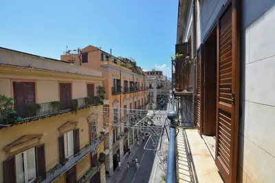 a view of a city street with buildings at iFlat Casa Tesò con terrazza sui tetti in Palermo