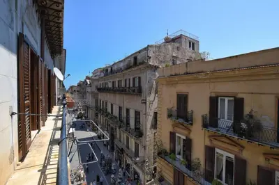 an overhead view of a city street with buildings at iFlat Casa Tesò con terrazza sui tetti in Palermo
