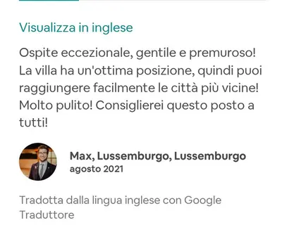 a screenshot of a cell phone screen with a picture of a man at Villa Dorotea con piscina in Trappeto