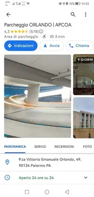 a screenshot of a website with a picture of a train at La casetta al Politeama in Palermo
