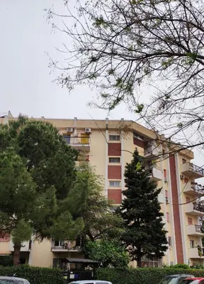 a large apartment building with trees in front of it at Amunì rooms and suite LT in Palermo