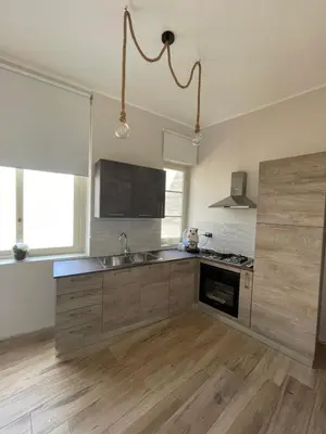 a kitchen with a sink and a stove top oven at Luxury Apartament's Celso- in Palermo