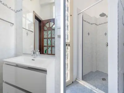 a bathroom with a sink and a shower at Holiday Home Alice by Interhome in Ficarazzi