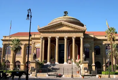 a large building with a dome on top of it at Villa Bouganville - charming sea ​​view- 160 mq in Alcamo