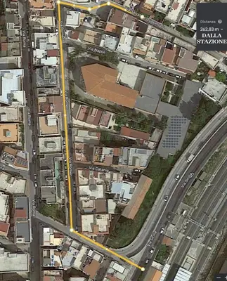 an overhead view of a city with a highway at Casa Zibè in Isola delle Femmine