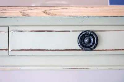 a close up of a wooden drawer with a wheel on it at Domus Federiciana in Castellammare del Golfo