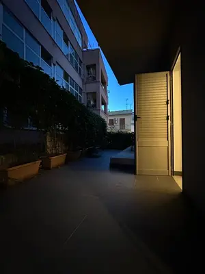 an open door to a building in a hallway at Malusi B&B in Sferracavallo