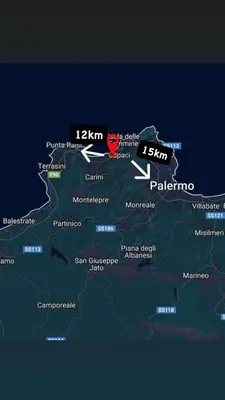 a map of pakistan with a red marker at La Casa di Peppe in Capaci