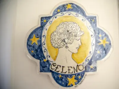 a sign with a picture of a woman on it at Le Plejadi in Castellammare del Golfo