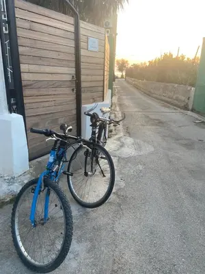a bike parked on the side of a road at FronteMare in Palermo