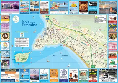 a map of the island of isola at Casa del Pescatore in Isola delle Femmine