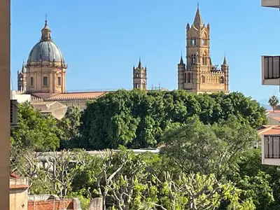 a view of the city of sydney with buildings in the background at Appartamento Rebecca in Palermo