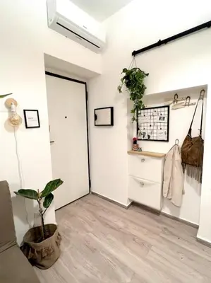 a living room with a couch and a plant in it at Carducci apartment in Palermo