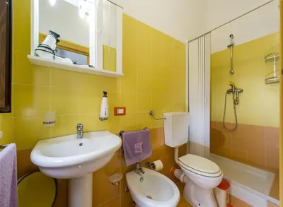 a bathroom with a sink and a toilet at Principe Tancredi in Castellammare del Golfo