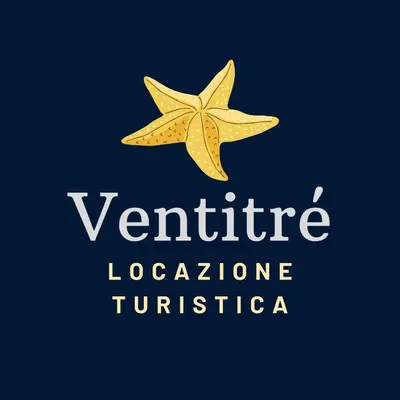 a yellow starfish logo on a blue background at Casa Ventitré in Balestrate