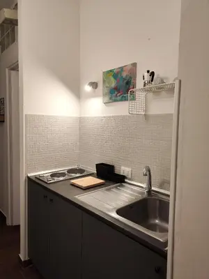 a kitchen with a sink and a counter top at CASETTA SPECIALE in Palermo
