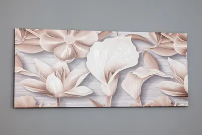 a painting of flowers on a wall at AVA VACATION HOME in Borgetto