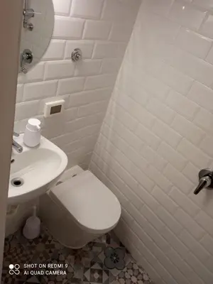a bathroom with a white toilet and a sink at Maqueda Suite Palermo at Cathedral in Palermo