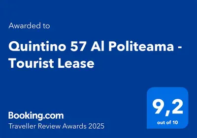 a blue rectangle with the words quinine a polilitiana tourist at Quintino 57 Al Politeama - Tourist Lease in Palermo