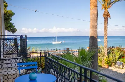 a balcony with a view of the ocean at Le Tartane B&b Guidaloca in Castellammare del Golfo