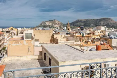 a view of a city from the roof of a building at Palazzo Orangea 2 piano in Bagheria