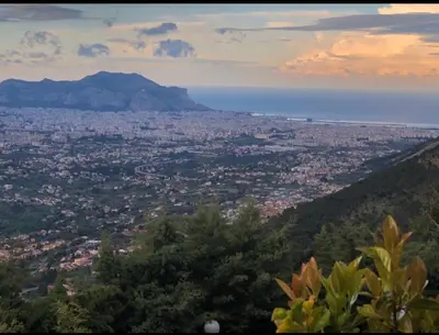 a view of a city from the top of a mountain at IL PANORAMA in Altofonte