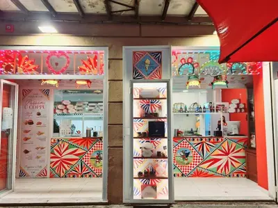 a store front of a store with decorated windows at Energy Home in Palermo