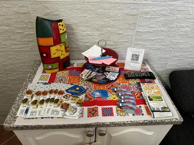 a table with a bunch of food on it at Ninni Mondello House in Mondello