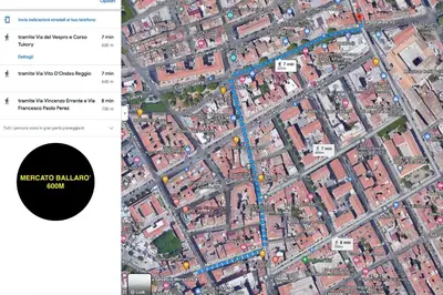 a screenshot of a map of a city at LA CASA DI TIAGO in Palermo